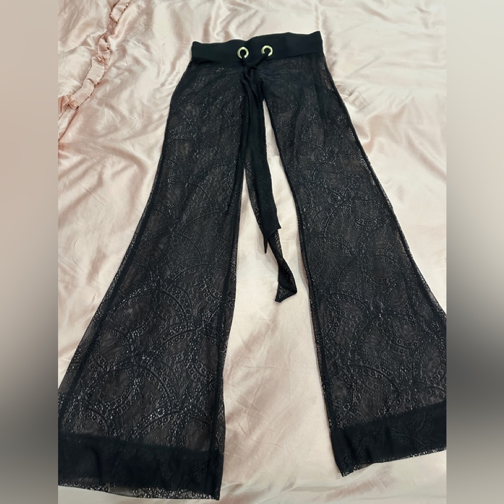 Beach Bunny Swimwear Black Lace Pants